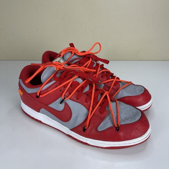Nike Dunk Low x OFF-WHITE University Red 2019 Men's Size 11.5 AUTHENTIC - Picture 2 of 16